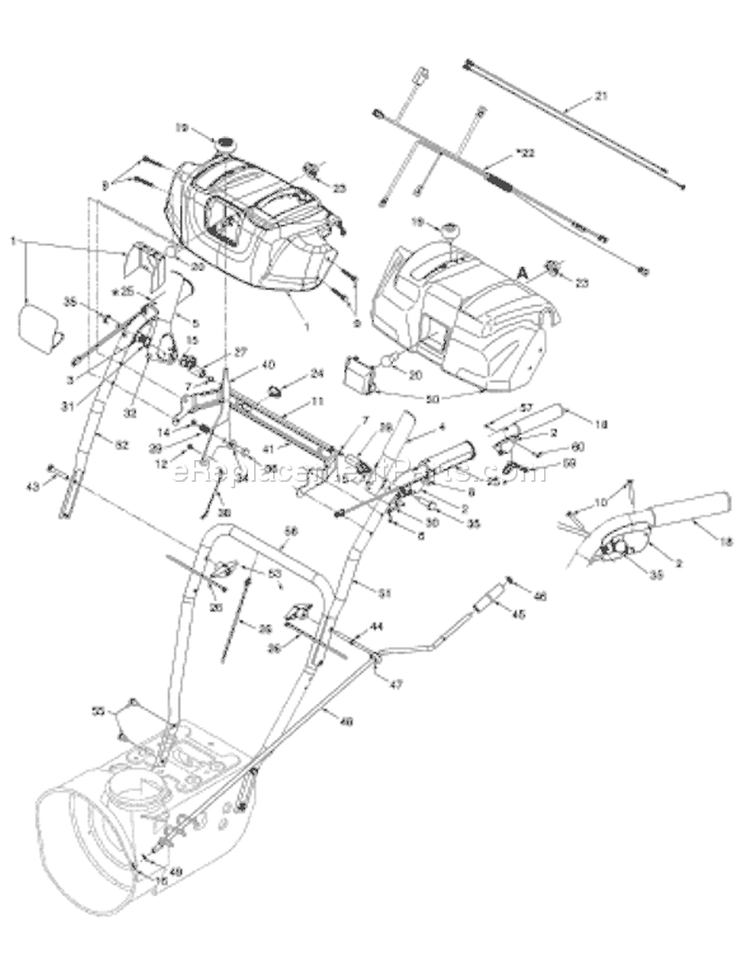 Page D Diagram and Parts List for 31AE5KLG801 2007 Yard Man Snow Blower